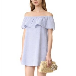 MINKPINK off the shoulder seersucker minidress